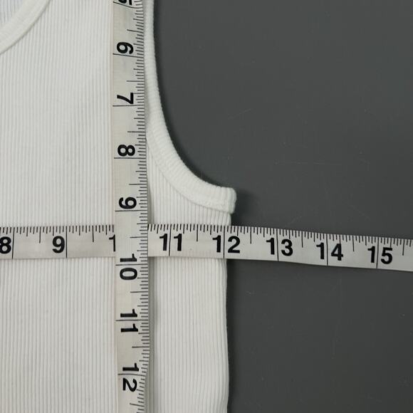 Aritzia Sunday Best Ribbed Tank Top Womens S White Ribbed Cotton Knit Sleeveless - Picture 8 of 10